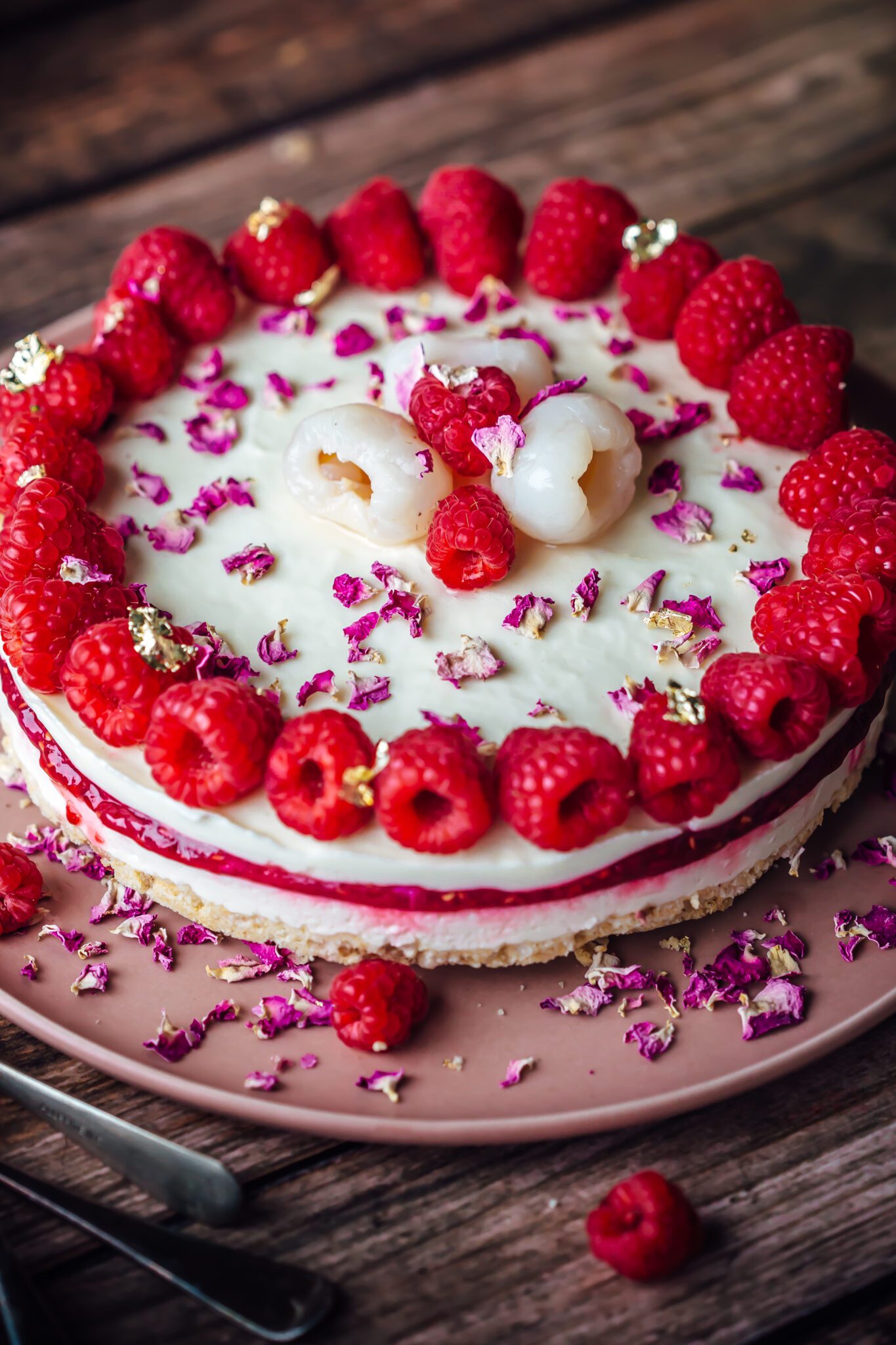 Raspberry And Lychee Cheesecake No Bake Sugar Et Al 3656