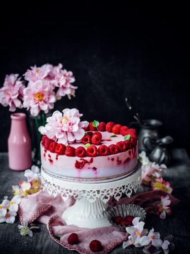 raspberry blackcurrant bavarian cake